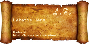 Lakatos Héra névjegykártya